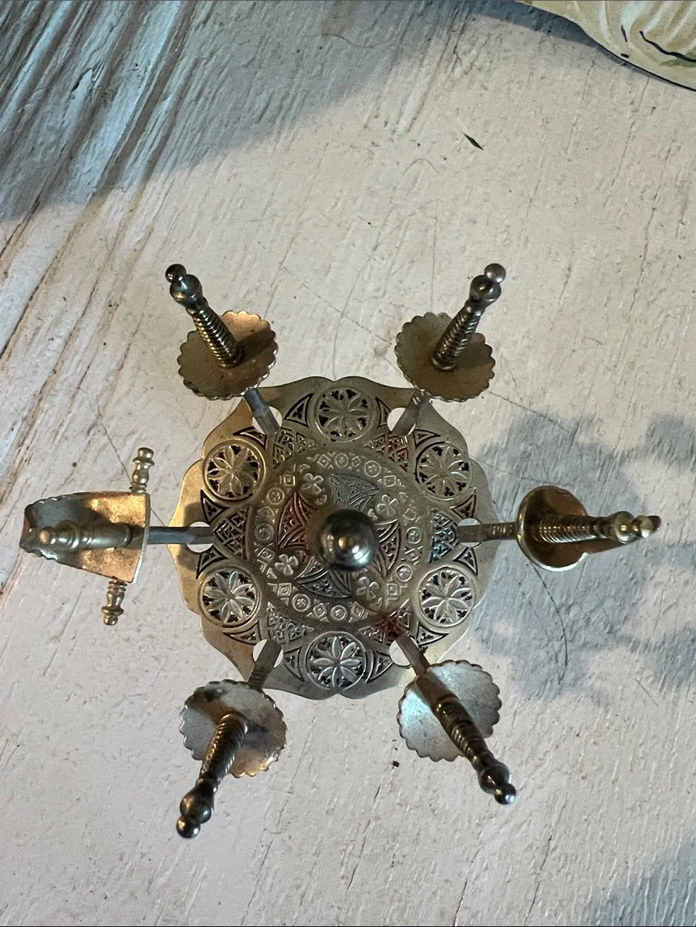 Vintage Mid-Century Barware Decorative Skewer Stand with Sword Picks -